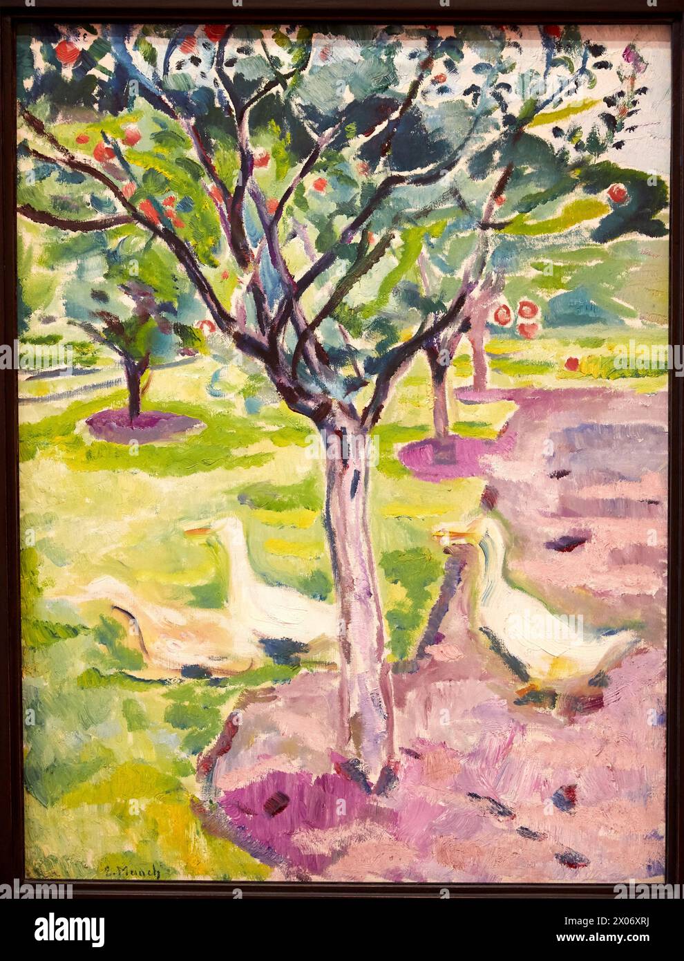 'Oies dans un verger', 1911, Edvard Munch, Musée Thyssen-Bornemisza, Madrid, Espagne, Europe Banque D'Images