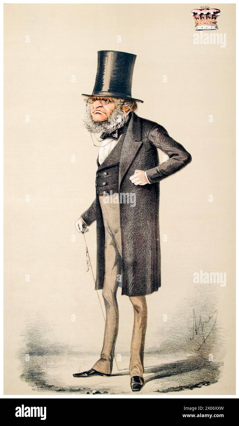 Edward Smith-Stanley, 14e comte de Derby (1799-1869), connu sous le nom de « Lord Stanley », a servi trois fois comme premier ministre du Royaume-Uni en 1852, 1858-1859, et 1866-1868, caricature de Carlo Pellegrini (APE), 1861 Banque D'Images