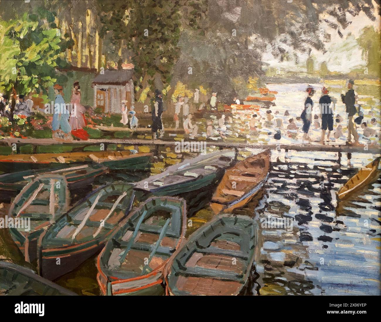 'Bathers at la Grenouillére', 1869, Claude Monet, National Gallery, Londres, Angleterre, Royaume-Uni. Banque D'Images