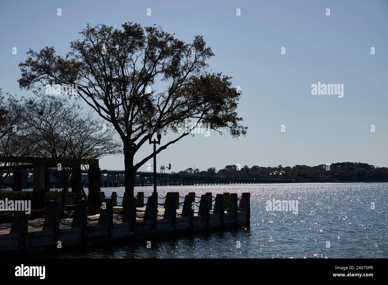 Henry C. Chambers Waterfront Park, Beaufort, Caroline du Sud Banque D'Images