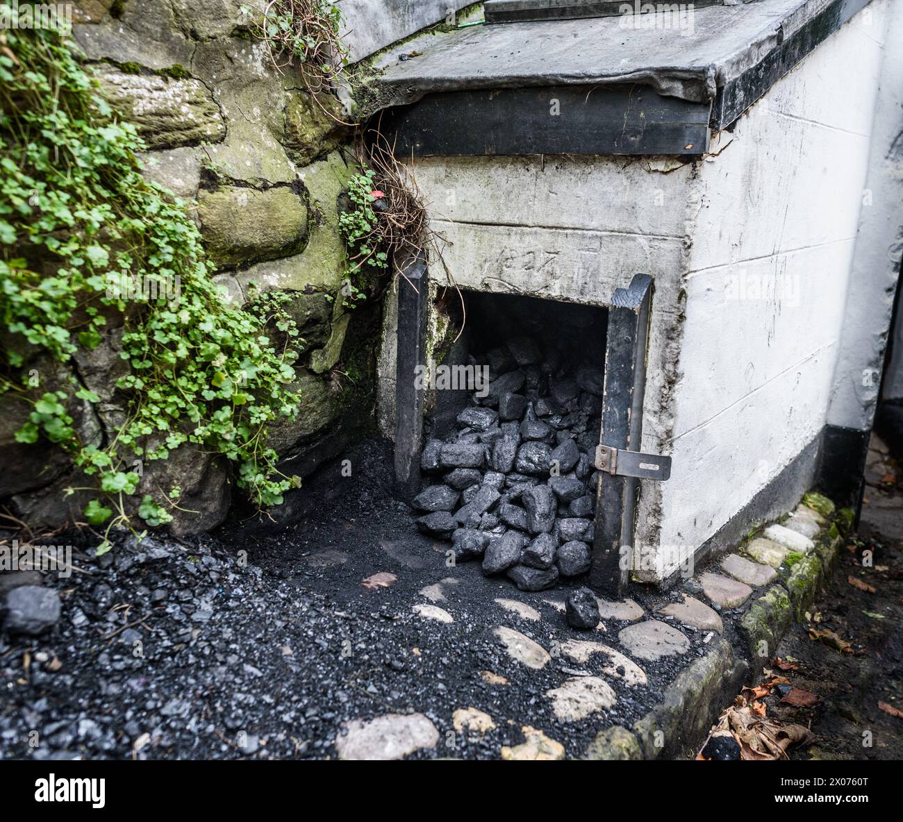 Vieux bunker à charbon en Angleterre construit en 1827. Banque D'Images