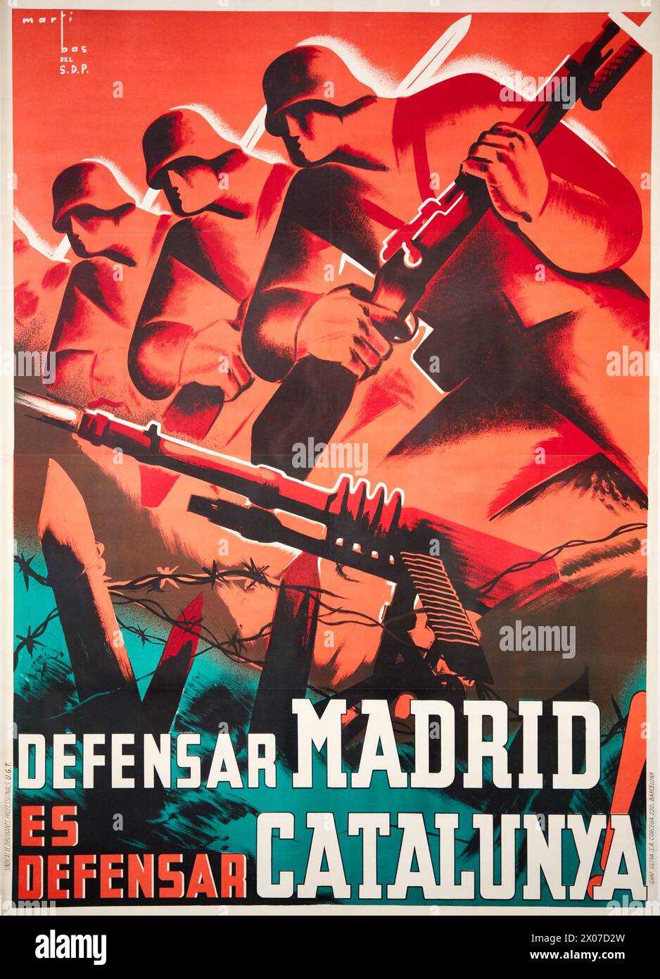 'Defensar Madrid es defensar Catalunya!', v. 1937, Martí Bas, Musée national d'art catalan, Museu Nacional d Art de Catalunya, MNAC, Barcelone, Spai Banque D'Images