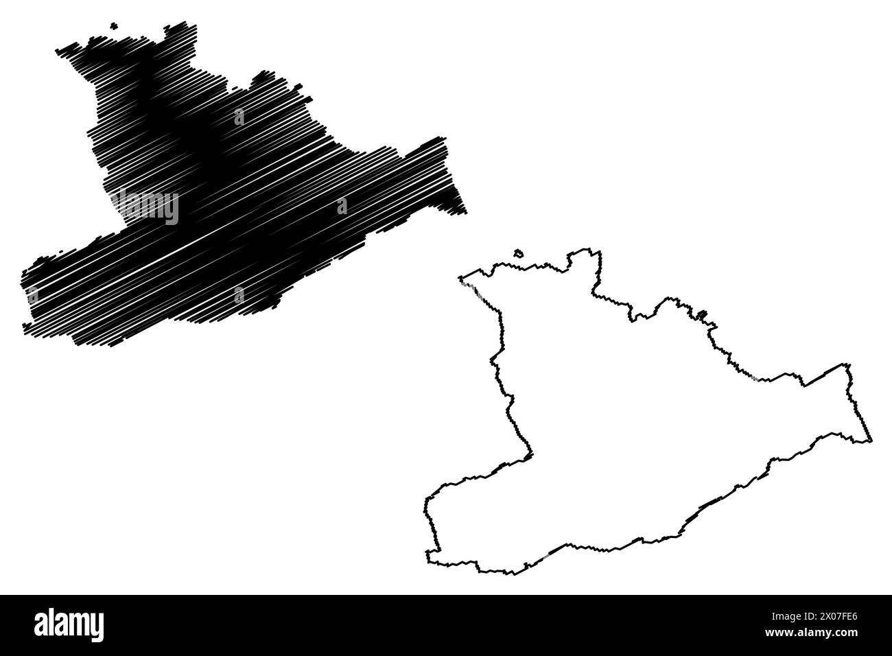Schlatt-Haslen District (Suisse, Confédération suisse, canton d'Appenzell Innerrhoden ou Appenzell Inner-Rhodes) illustration vectorielle carte, scribbl Illustration de Vecteur