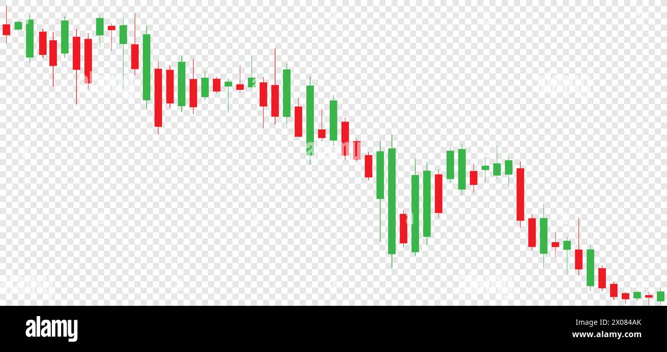 Graphique de chandelier de trading de la finance boursière sur un fond blanc du monde global. Illustration de Vecteur