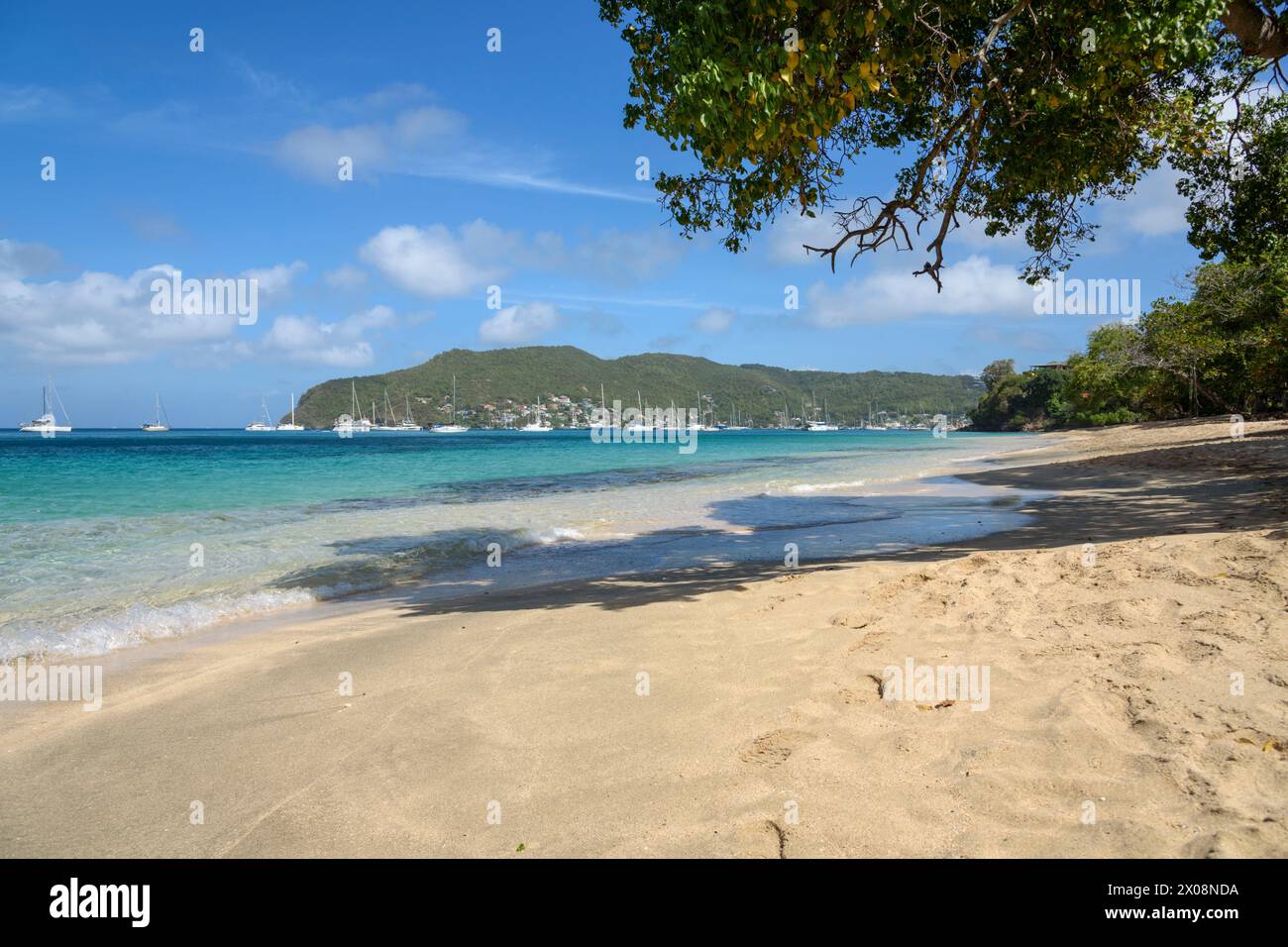 Plage de Lower Bay, île de Bequia, St Vincent et les Grenadines, Caraïbes Banque D'Images