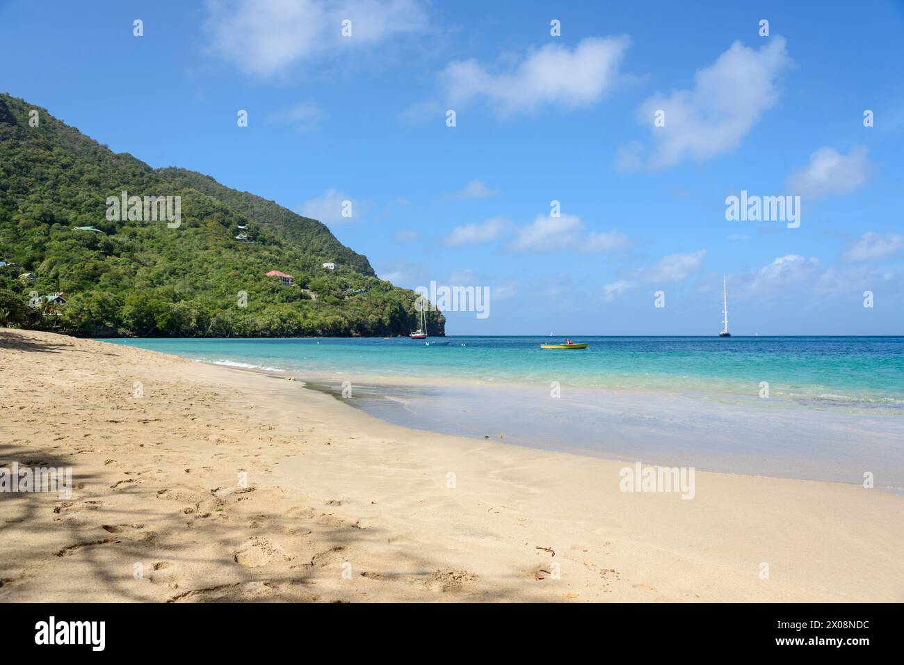 Plage de Lower Bay, île de Bequia, St Vincent et les Grenadines, Caraïbes Banque D'Images
