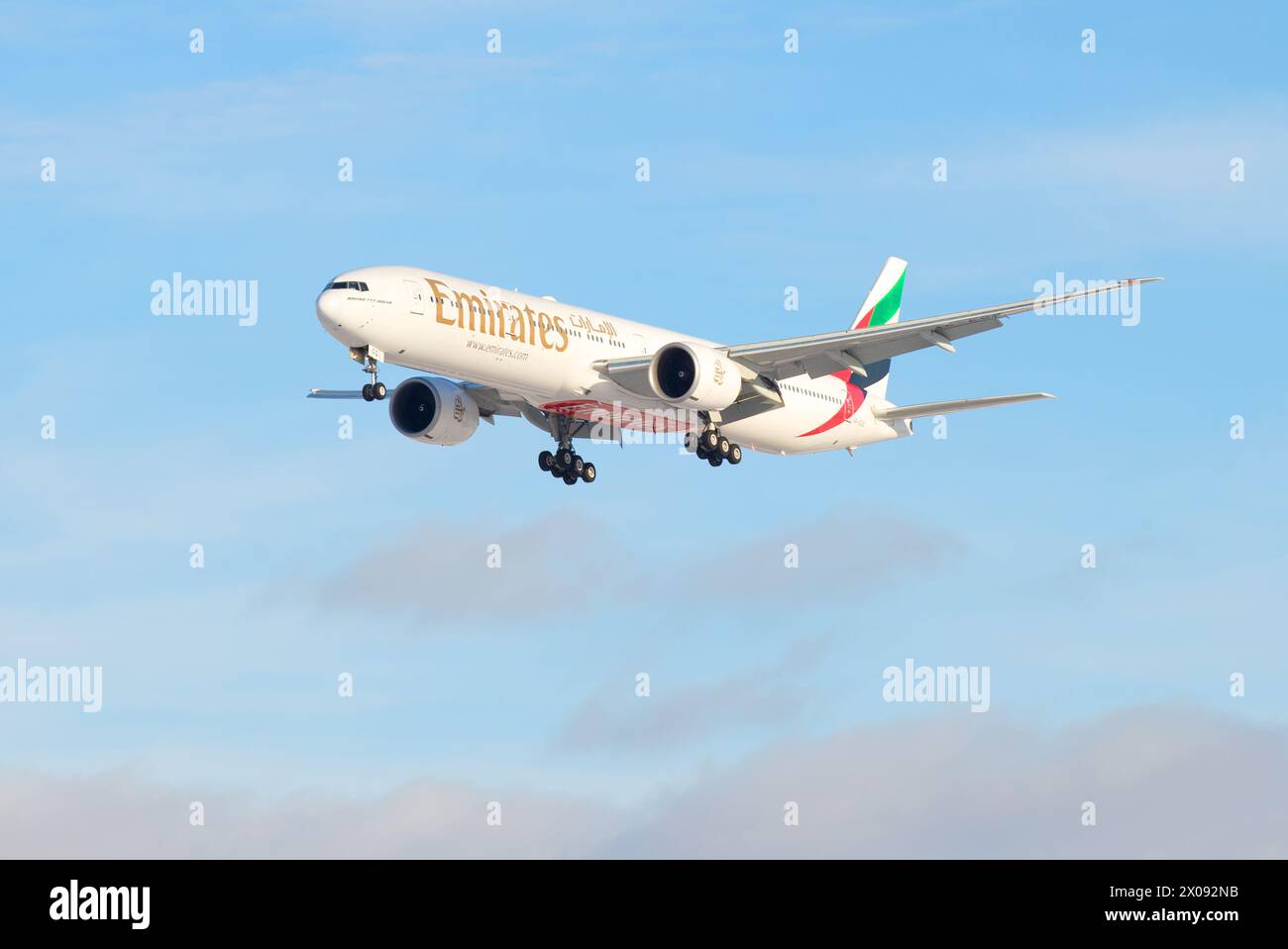 SAINT-PÉTERSBOURG, RUSSIE - 17 FÉVRIER 2016 : Emirates Airline Boeing 777 (A6-EGO) Aircraft in Banque D'Images