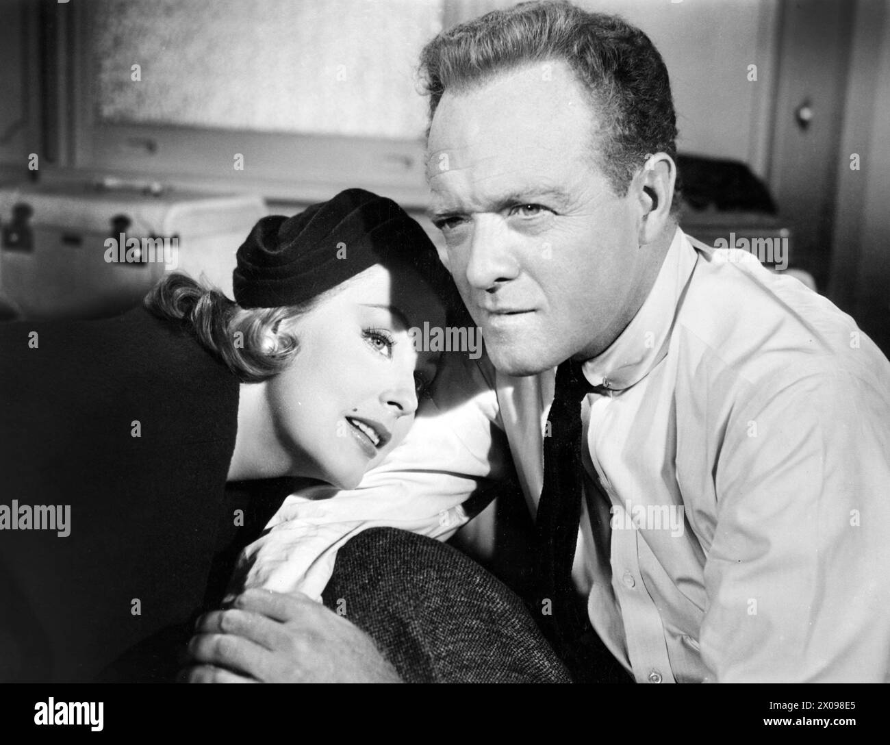 Arlene Dahl, Van Heflin, sur le plateau du film, 'Woman's World', 20th Century-Fox, 1954 Banque D'Images