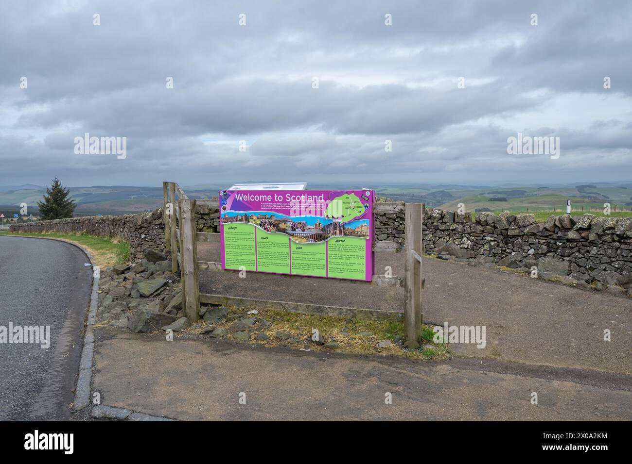 Angleterre frontière écossaise, A68, près de Jedburgh Banque D'Images