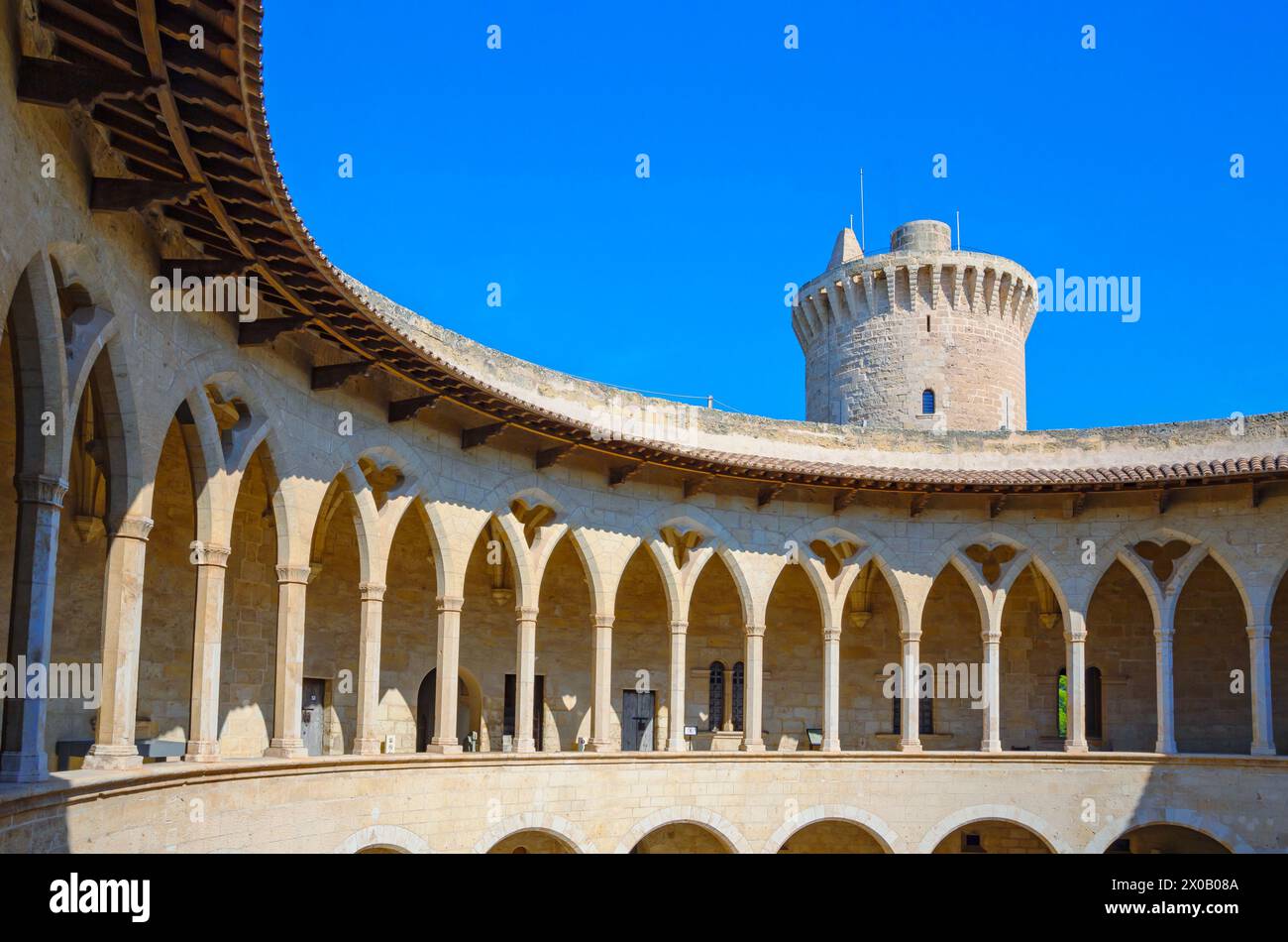 Château de Bellver, Palma de Majorque, Majorque, Îles Baléares, Espagne Banque D'Images