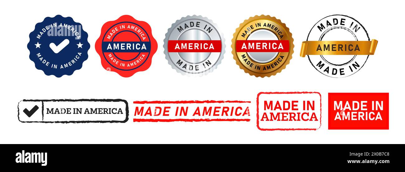 made in america timbre et signe de badge de sceau pour les entreprises de produit de pays fabriqué Illustration de Vecteur