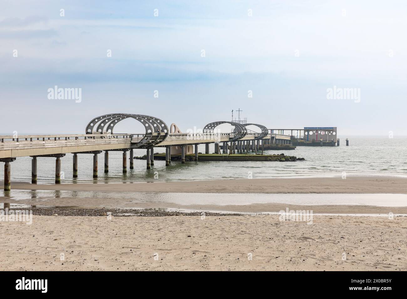 Jetée sur la plage de Kellenhusen, Schleswig-Holstein, Allemagne Banque D'Images