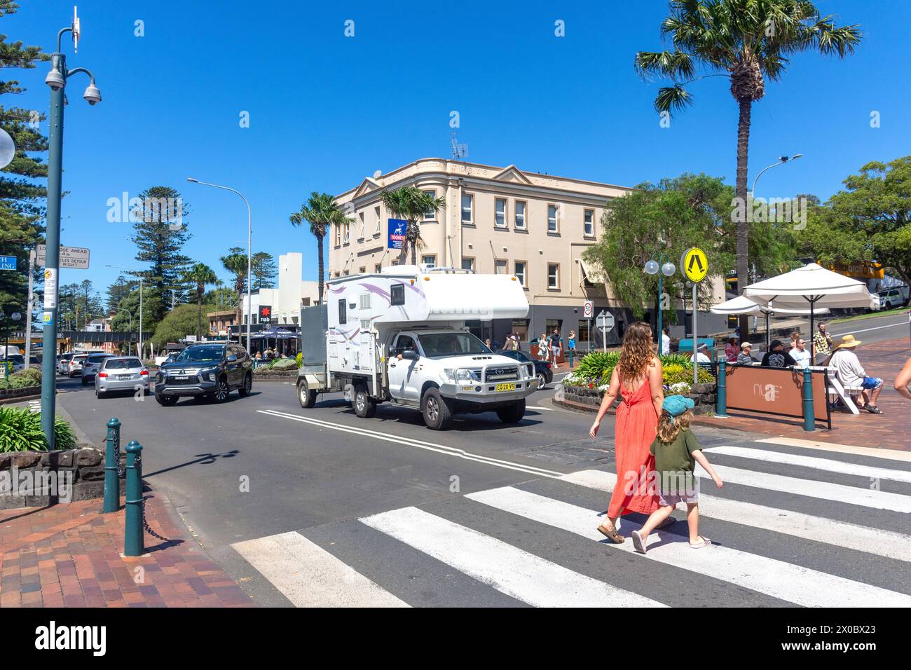 Scène de rue, Terralonga Street, Kiama, Nouvelle-Galles du Sud, Australie Banque D'Images