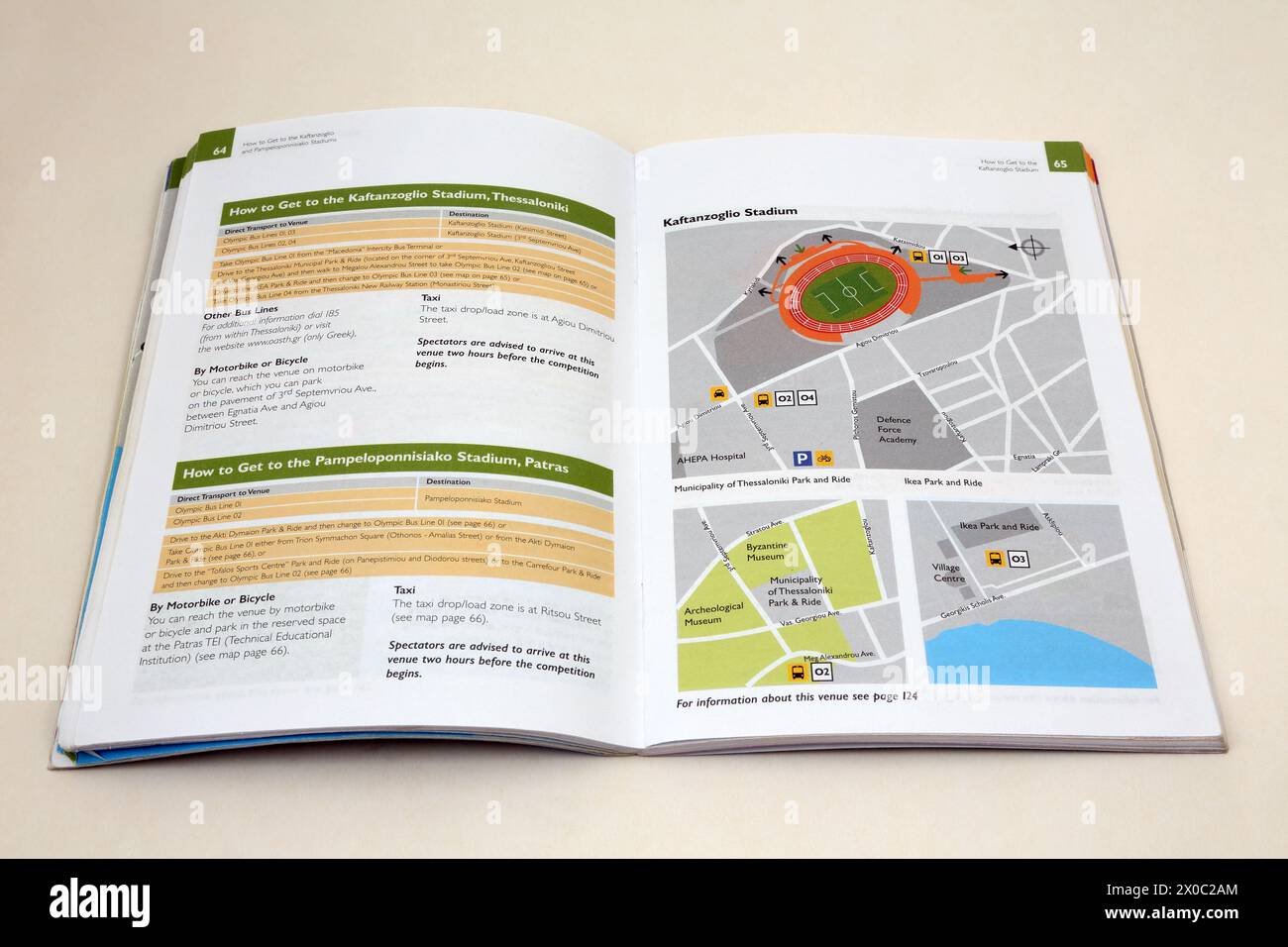 Stadion Guide officiel des spectateurs pour les Jeux Olympiques d'été Athènes 2004 carte du stade Banque D'Images