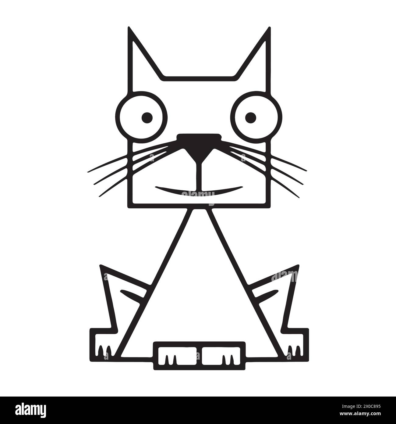 Whiskers in Motion : un aperçu minimaliste de chat Illustration de Vecteur