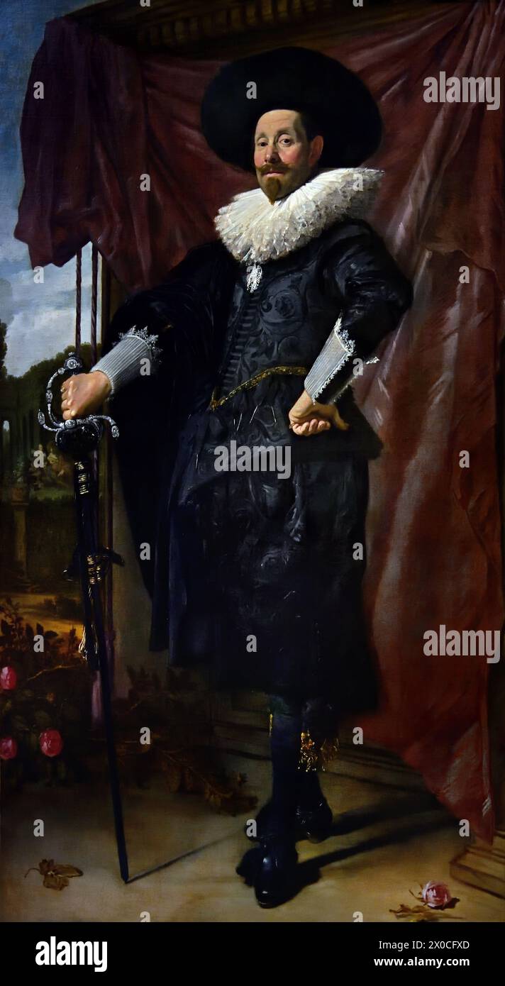 Portrait de Willem van Heythuyzen 1625 Frans Hals, 1582-1666, Anvers- Haarlem, Néerlandais, pays-Bas, XVIIe siècle, âge d'or néerlandais ( il peint des portraits vivants, parfois même joyeux, de personnes de tous les niveaux de la société, de personnes importantes, d'enfants méchants et même d'ivrognes ou de personnes déclarées folles ). Banque D'Images