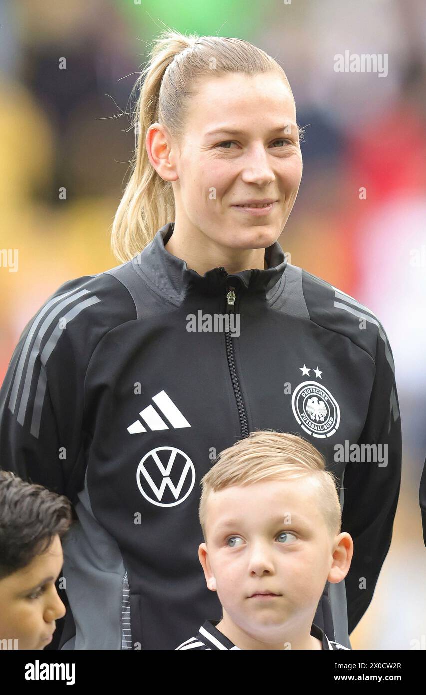 Aix-la-Chapelle, Deutschland. 09th Apr, 2024. firo : 09.04.2024 Football, Football, 2023/2024 WOMEN'S INTERNATIONAL MATCH EURO qualification EM-Quali Allemagne - Islande Sarai Linder Portrait de l'Allemagne crédit : dpa/Alamy Live News Banque D'Images