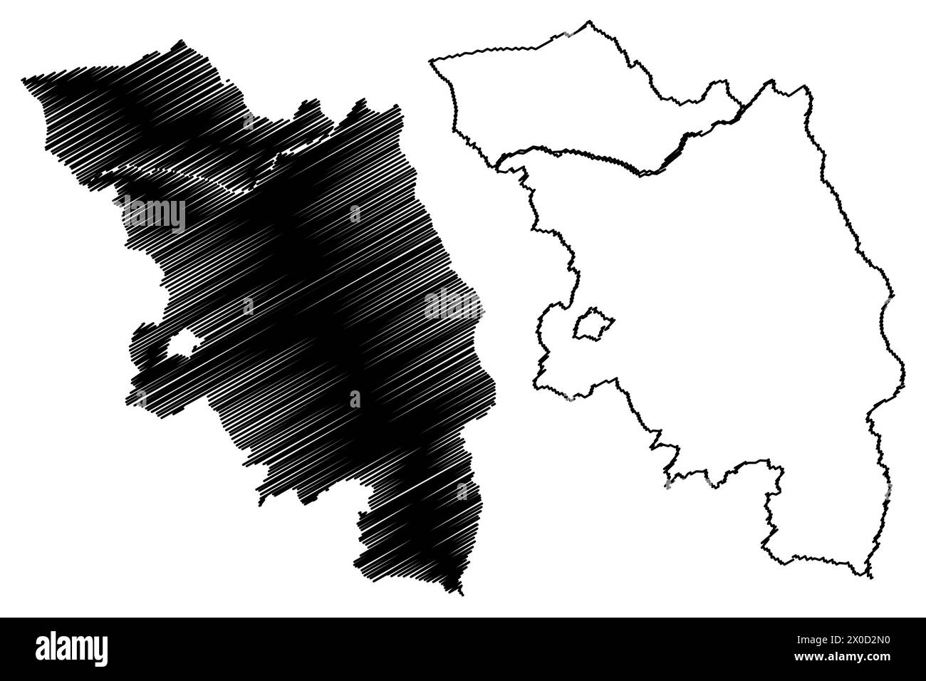 Oberaargau District (Suisse, Confédération suisse, canton de Berne ou Berne) illustration vectorielle de carte, croquis Verwaltungskreis Oberaargau m Illustration de Vecteur