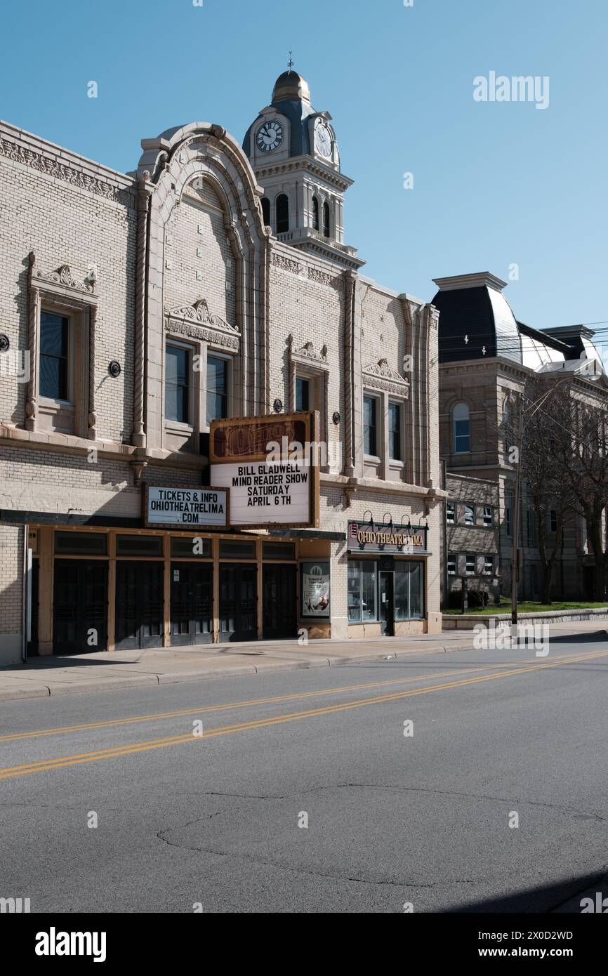 Le théâtre Ohio dans le centre-ville de Lima Ohio USA Banque D'Images