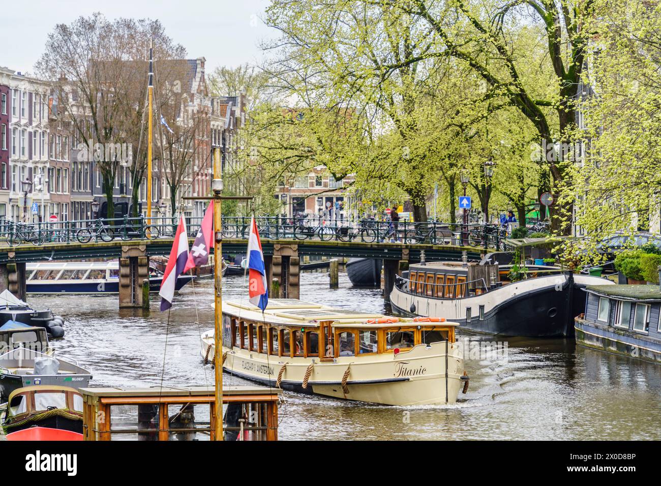 Canal Brouwersgracht dans le centre, Amsterdam, pays-Bas Banque D'Images