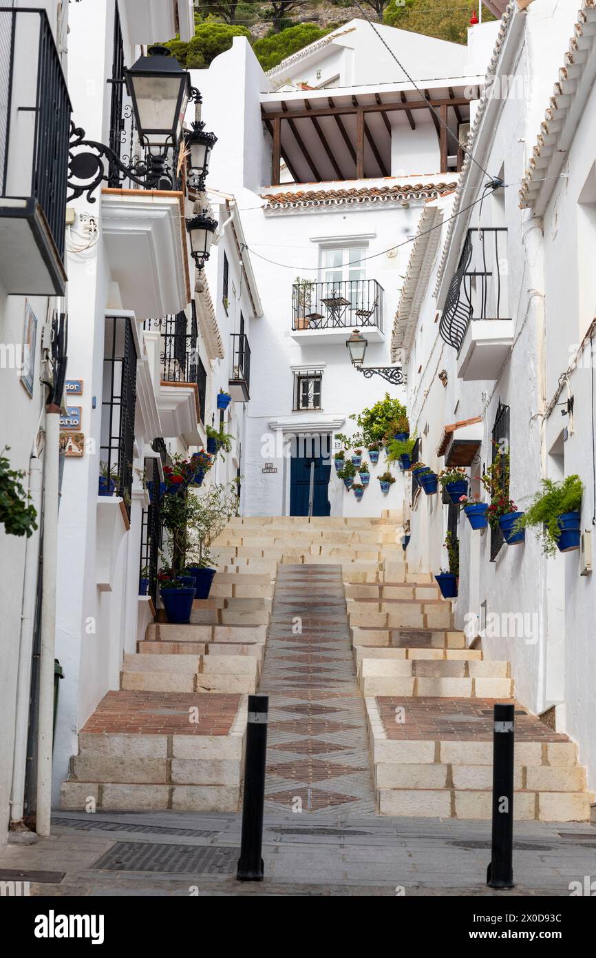 Beau et charmant village blanc de Mijas, situé en Andalousie. Espagne Banque D'Images