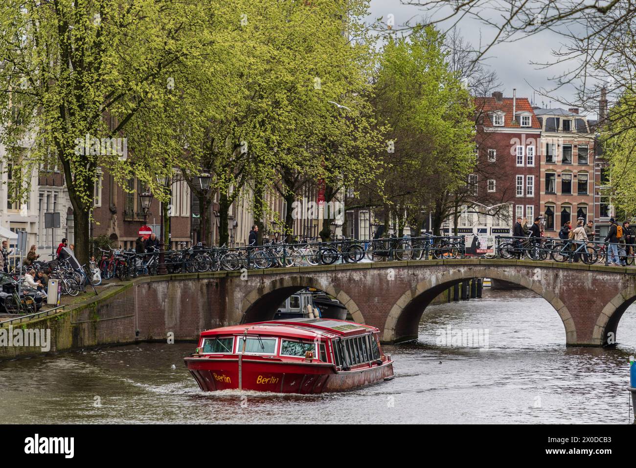 Pont sur le canal, Berenstraat, Amsterdam, pays-Bas Banque D'Images