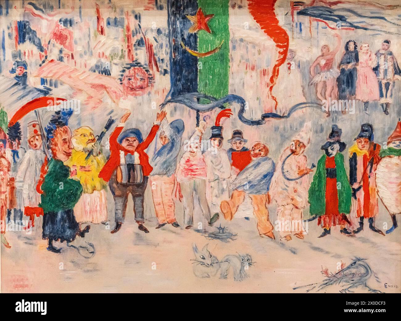 James Ensor, Carnaval en Flandre, 1929-1930, huile sur toile, Amsterdam, pays-Bas Banque D'Images