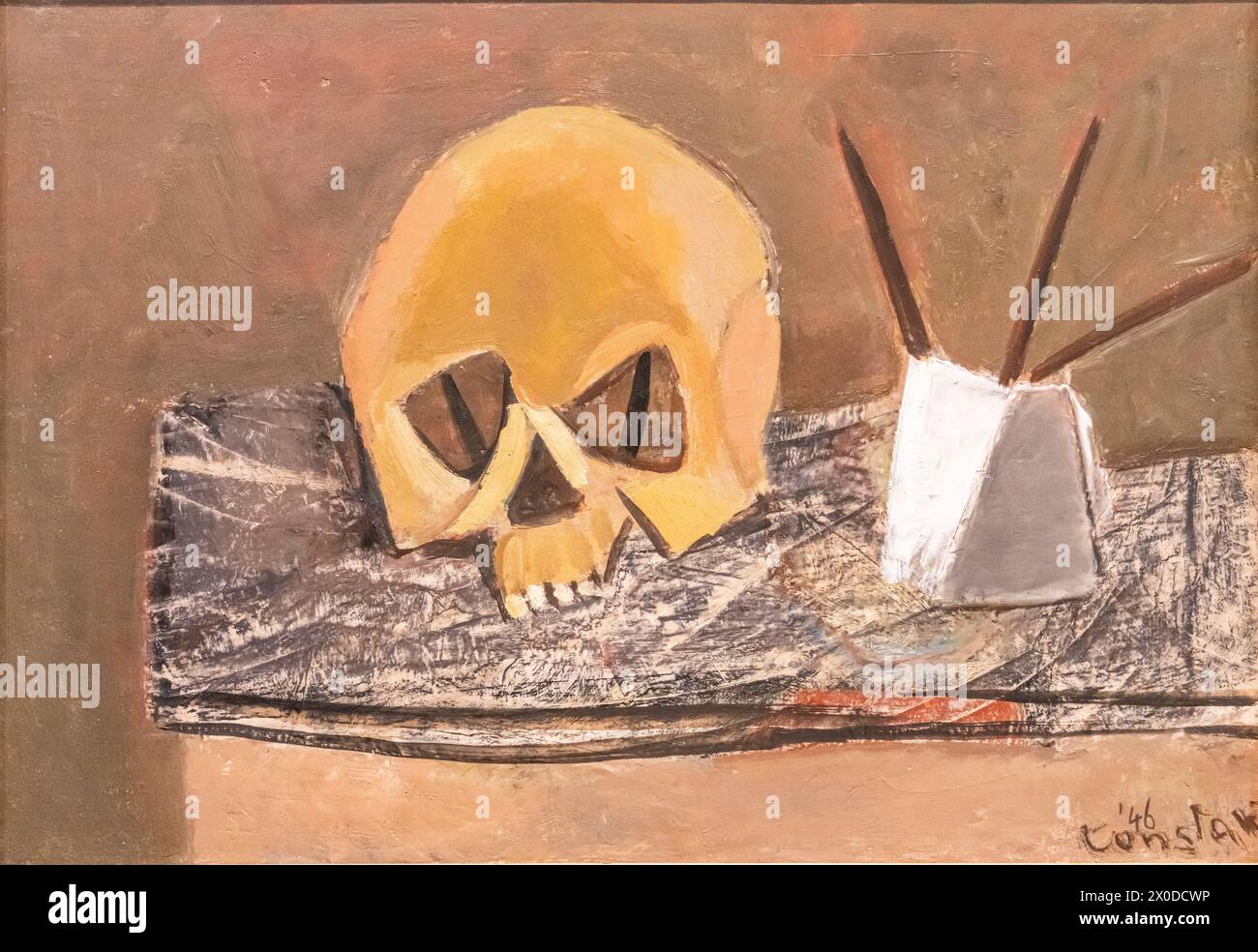 Constant, nature morte avec crâne, 1946, huile sur toile, Amsterdam, pays-Bas Banque D'Images