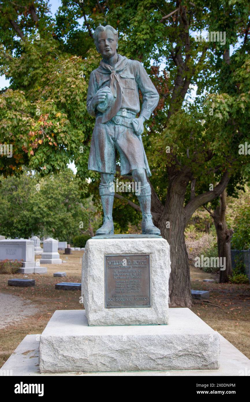 Statue des Boy Scouts of America à Grand Rapids, Michigan Banque D'Images