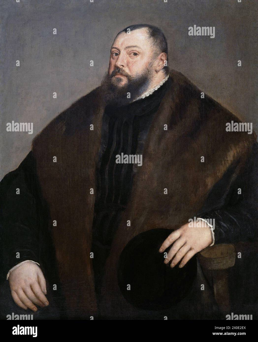 Ortrait de Jean-Frédéric Ier, électeur de Saxe (allemand : Kurfürst Johann Friedrich von Sachsen) est une peinture à l'huile du peintre vénitien Titien, réalisée à la fin de 1550 ou au début de 1551. Banque D'Images