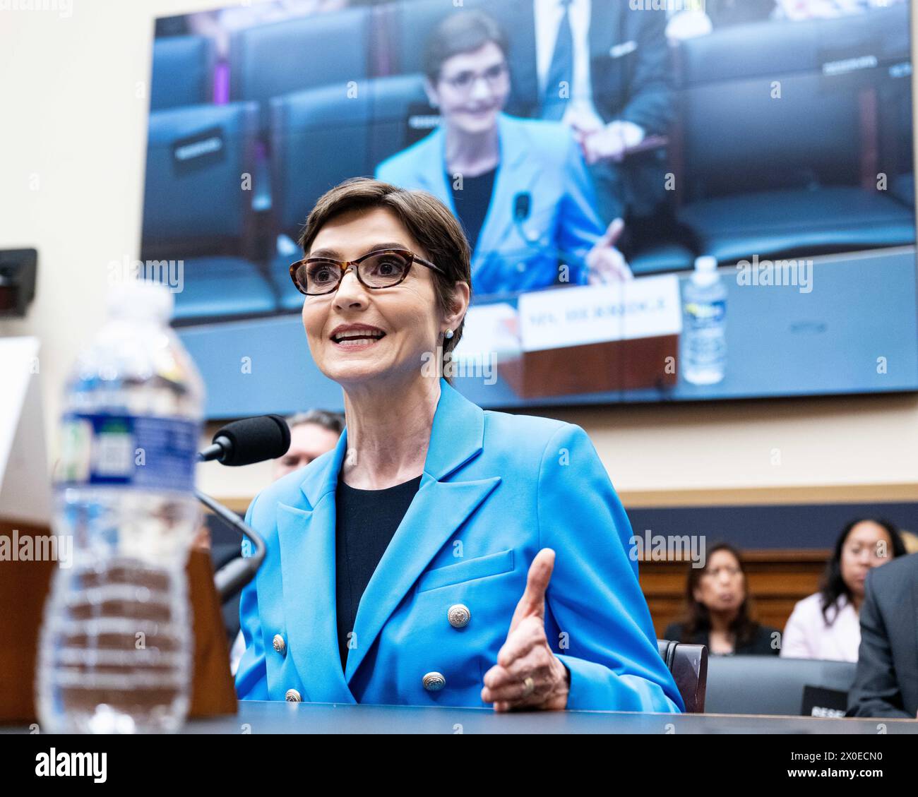 Washington, États-Unis. 11 avril 2024. Catherine Herridge, journaliste d'investigation, s'exprimant lors d'une audition de la Commission de la Chambre sur le sous-comité judiciaire sur la Constitution et le gouvernement limité au Capitole des États-Unis. (Photo de Michael Brochstein/Sipa USA) crédit : Sipa USA/Alamy Live News Banque D'Images