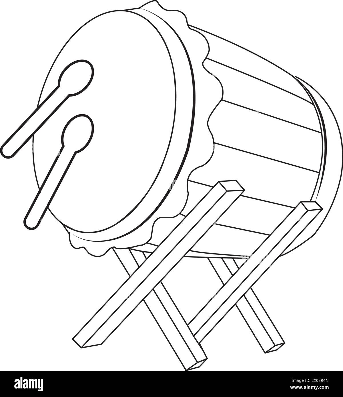 Conception de symbole d'illustration vectorielle d'icône de tambour musulman Illustration de Vecteur