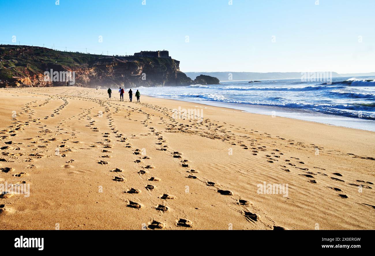 Plage nord, Nazare, Portugal, Europe Banque D'Images