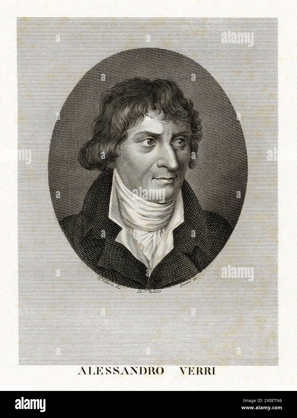 1780 c., Milan , ITALIE : le noble illuministe italien , écrivain , économiste , philosophe et historien PIETRO VERRI ( 1728 - 1797 ) . Portrait gravé par Beceni à partir du dessin original de B. Bellerio , imprimé à Milan par N. Bettoni , XIX siècle . - CONTE - ILLUMINISMO - ILLUMINISM - ILLUMINISTA - HISTOIRE - FOTO STORICHE - ITALIA - ECONOMIE - ECONOMISTA - FILOSOFIA - PHILOSOPHIE - FILOSOFO - SCRITTORE - LETTERATURA - STORICO - LITTÉRATURE - LETTERATO - INCISIONE - ILLUSTRAZIONE - GRAVURE ILLUSTRATION - NOBLESSE ITALIENNE - NOBILTÀ ITALIANA - nobile italiano - perruque - parrucca - Banque D'Images