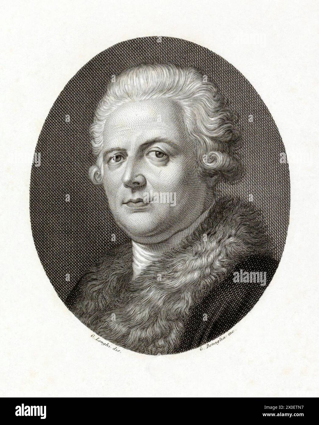 1795 c., Milan , ITALIE : le noble illuministe italien , écrivain , économiste , philosophe et historien PIETRO VERRI ( 1728 - 1797 ) . Portrait gravé par G. Benaglia à partir du dessin original de G. Longhi , imprimé à Milan par N. Bettoni , XIX siècle . - CONTE - ILLUMINISMO - ILLUMINISM - ILLUMINISTA - HISTOIRE - FOTO STORICHE - ITALIA - ECONOMIE - ECONOMISTA - FILOSOFIA - PHILOSOPHIE - FILOSOFO - SCRITTORE - LETTERATURA - STORICO - LITTÉRATURE - LETTERATO - INCISIONE - ILLUSTRAZIONE - GRAVURE ILLUSTRATION - NOBLESSE ITALIENNE - NOBILTÀ ITALIANA - nobile italiano - perruque - parrucca Banque D'Images