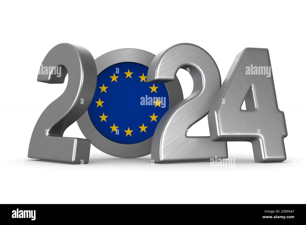 Élections européennes de 2024. Illustration 3D isolée Banque D'Images
