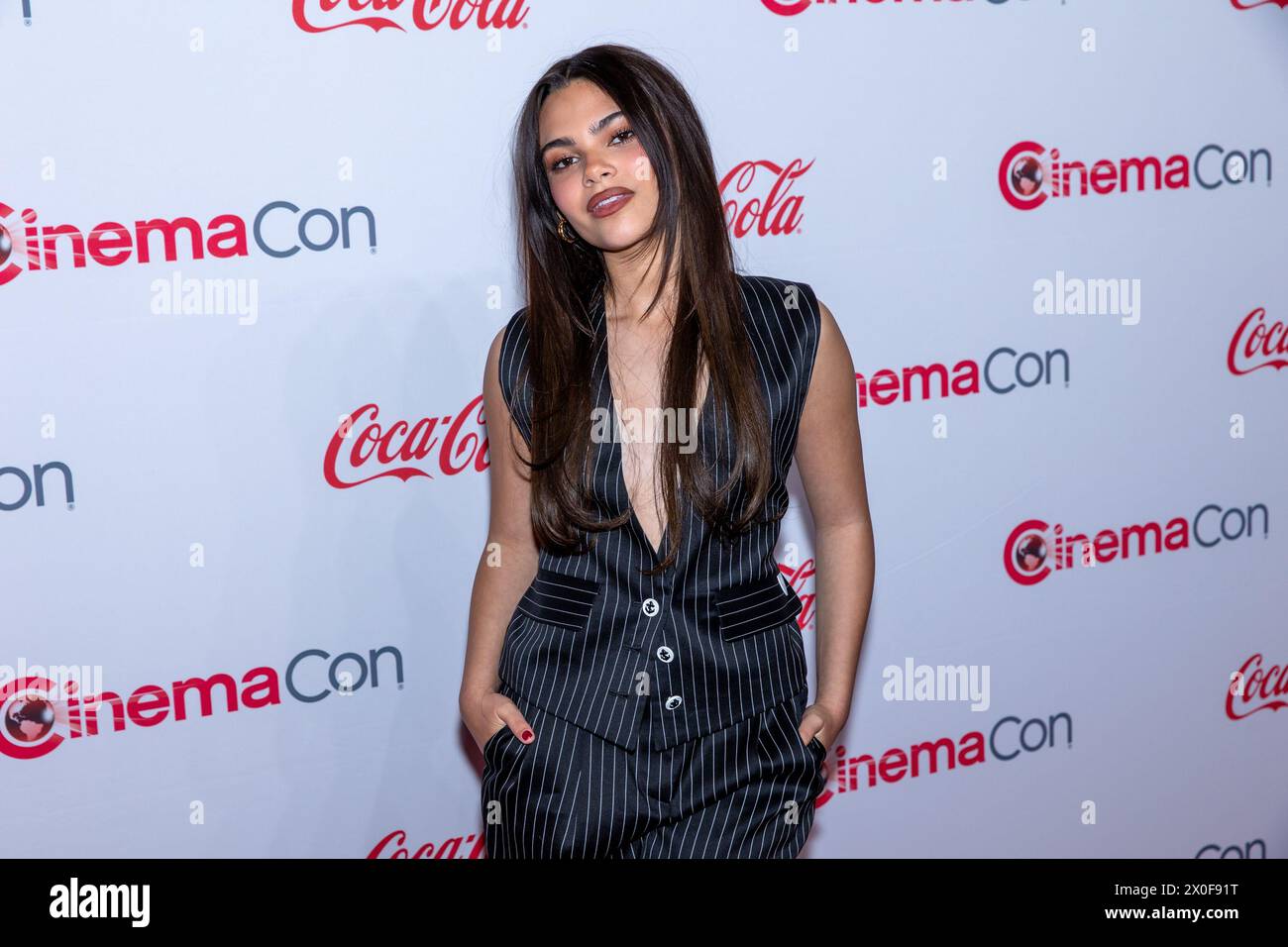 Las Vegas, États-Unis. 11 avril 2024. Ariana Greenblatt participe aux CinemaCon Big Screen Achievement Awards à OMNIA, Caesars Palace, à Las Vegas, Nevada, le 11 avril 2024. (Photo de Travis P Ball/Sipa USA) crédit : Sipa USA/Alamy Live News Banque D'Images