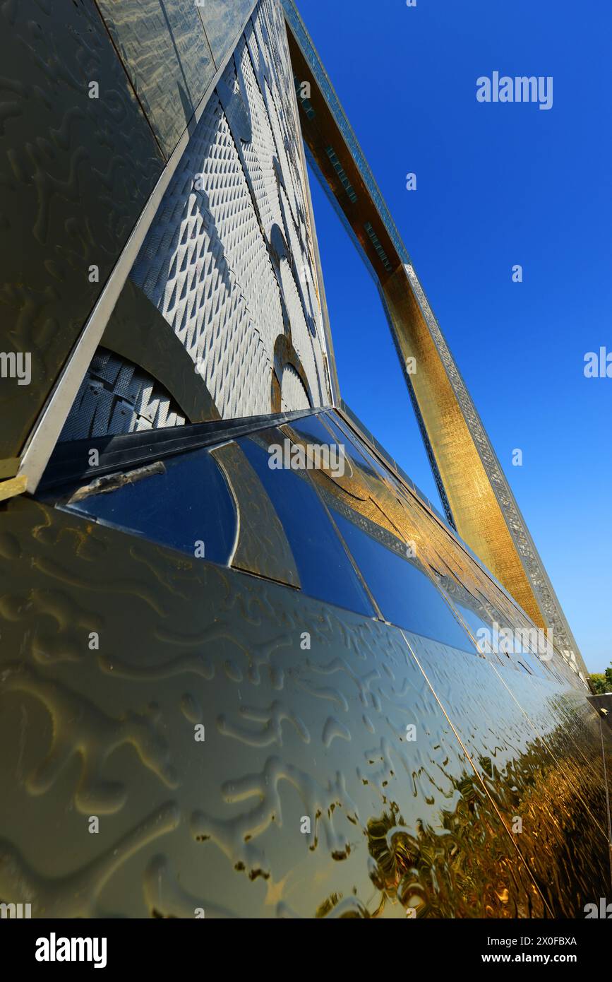L'emblématique bâtiment Dubai Frame à Dubaï, Émirats arabes Unis. Banque D'Images