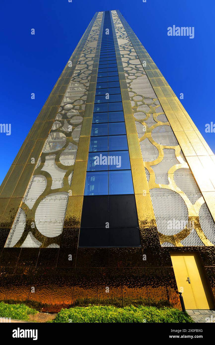 L'emblématique bâtiment Dubai Frame à Dubaï, Émirats arabes Unis. Banque D'Images