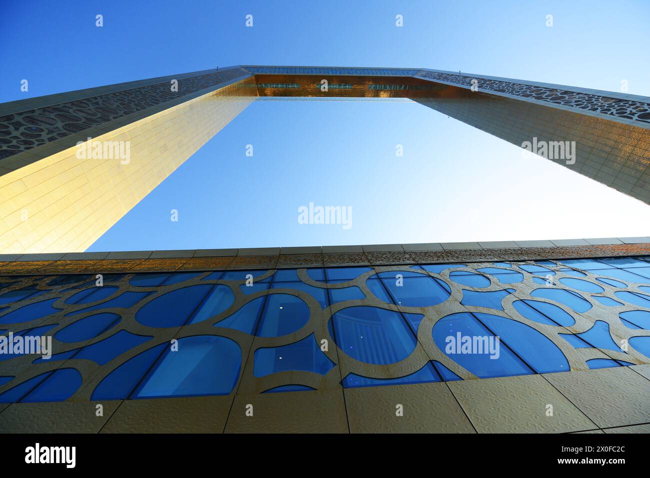 L'emblématique bâtiment Dubai Frame à Dubaï, Émirats arabes Unis. Banque D'Images