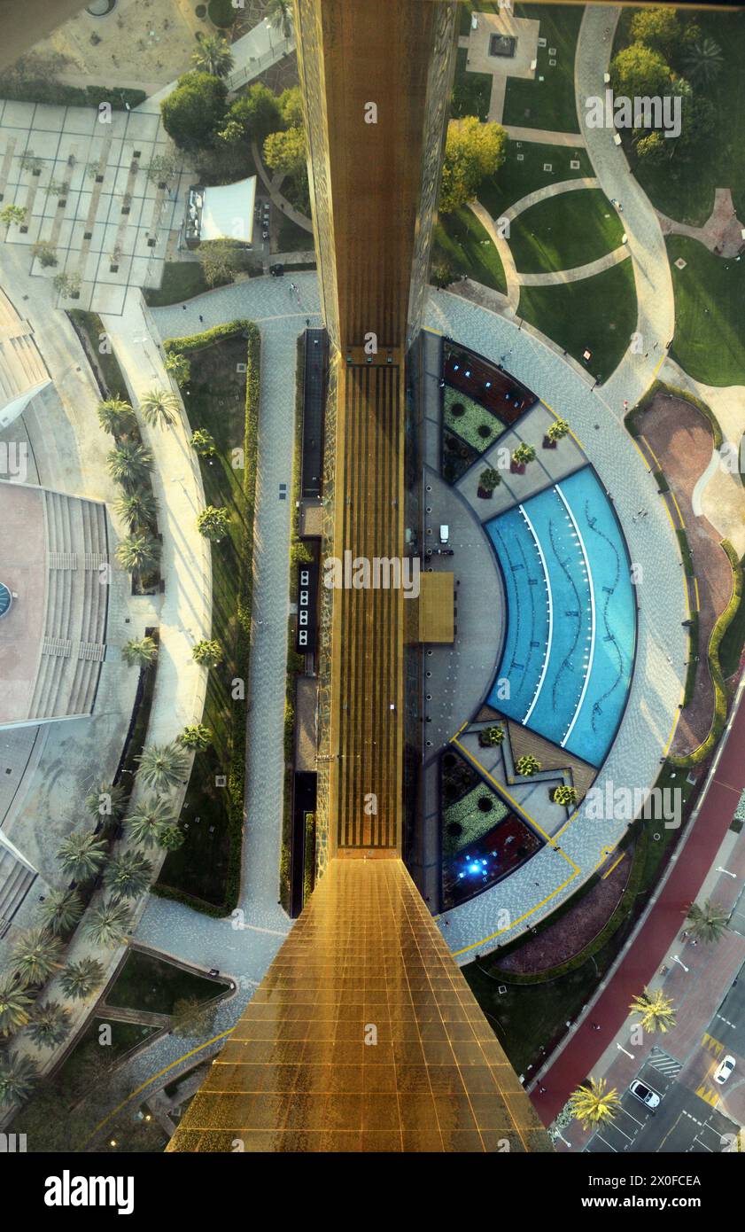 L'emblématique bâtiment Dubai Frame à Dubaï, Émirats arabes Unis. Banque D'Images