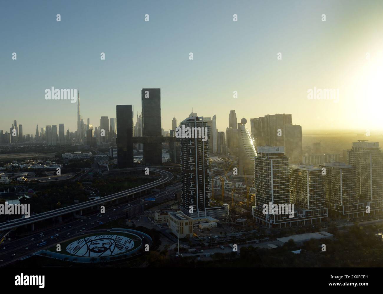 Horizon de Dubaï vu de l'observatoire du Dubai Frame. Banque D'Images