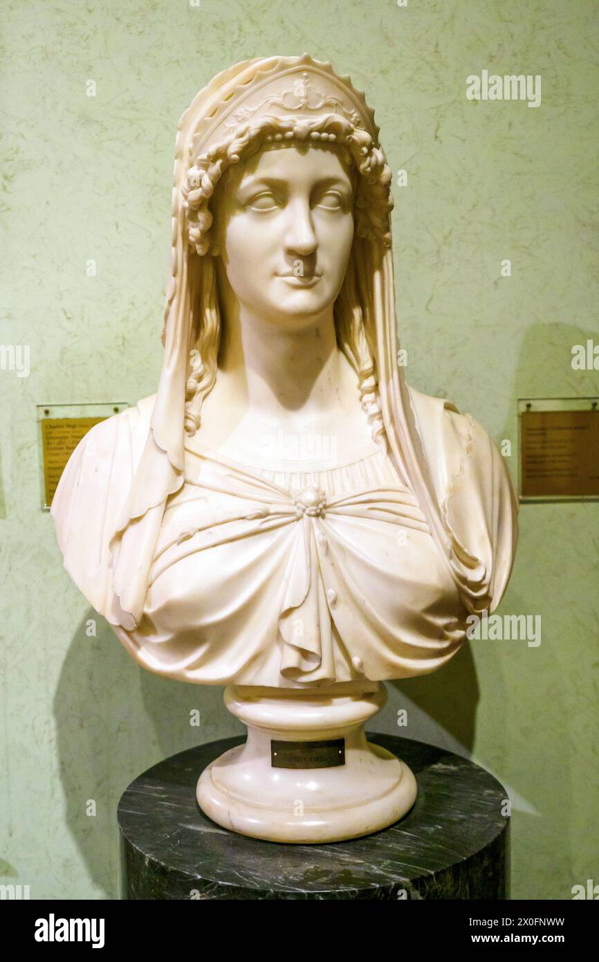 Marie Louise d'Autriche (?) par artiste inconnu - marbre, eraly 19ème siècle Banque D'Images