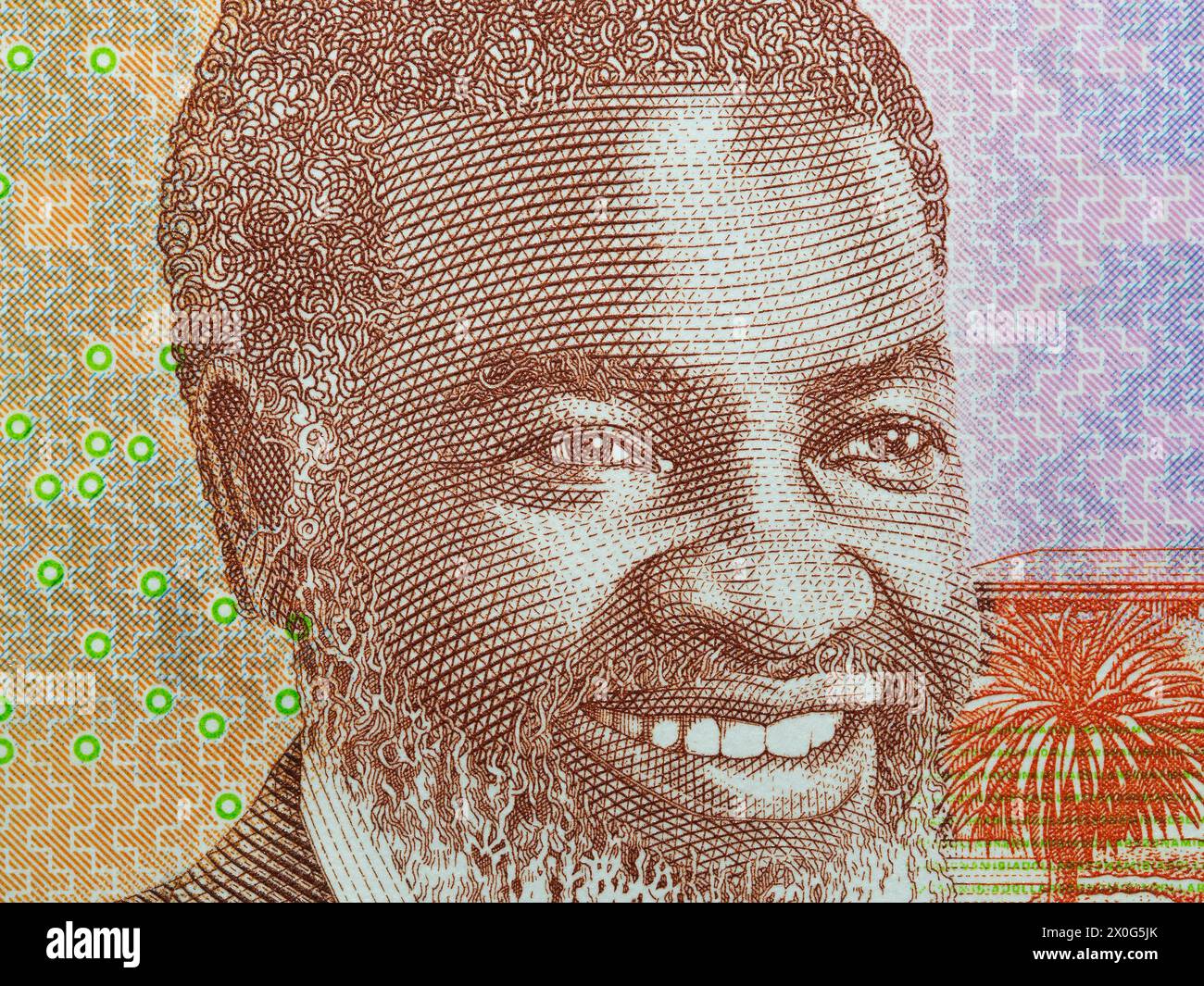 Sam Nujoma un gros plan de l'argent namibien - dollar Banque D'Images