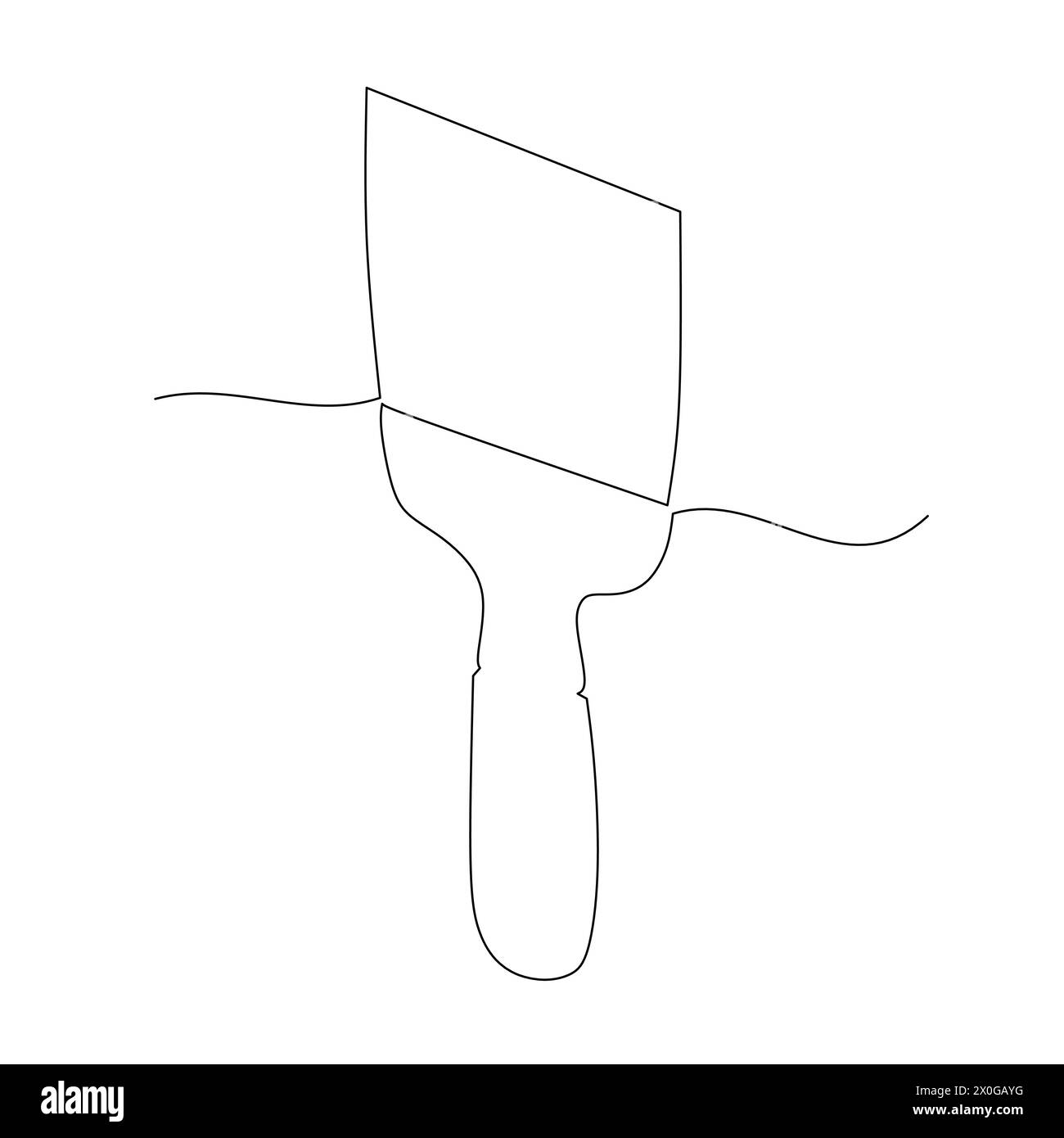 Dessin simple de la conception d'illustration de grattoir des outils pour le vecteur de concept industriel. dessin continu sur une seule ligne. Illustration de Vecteur