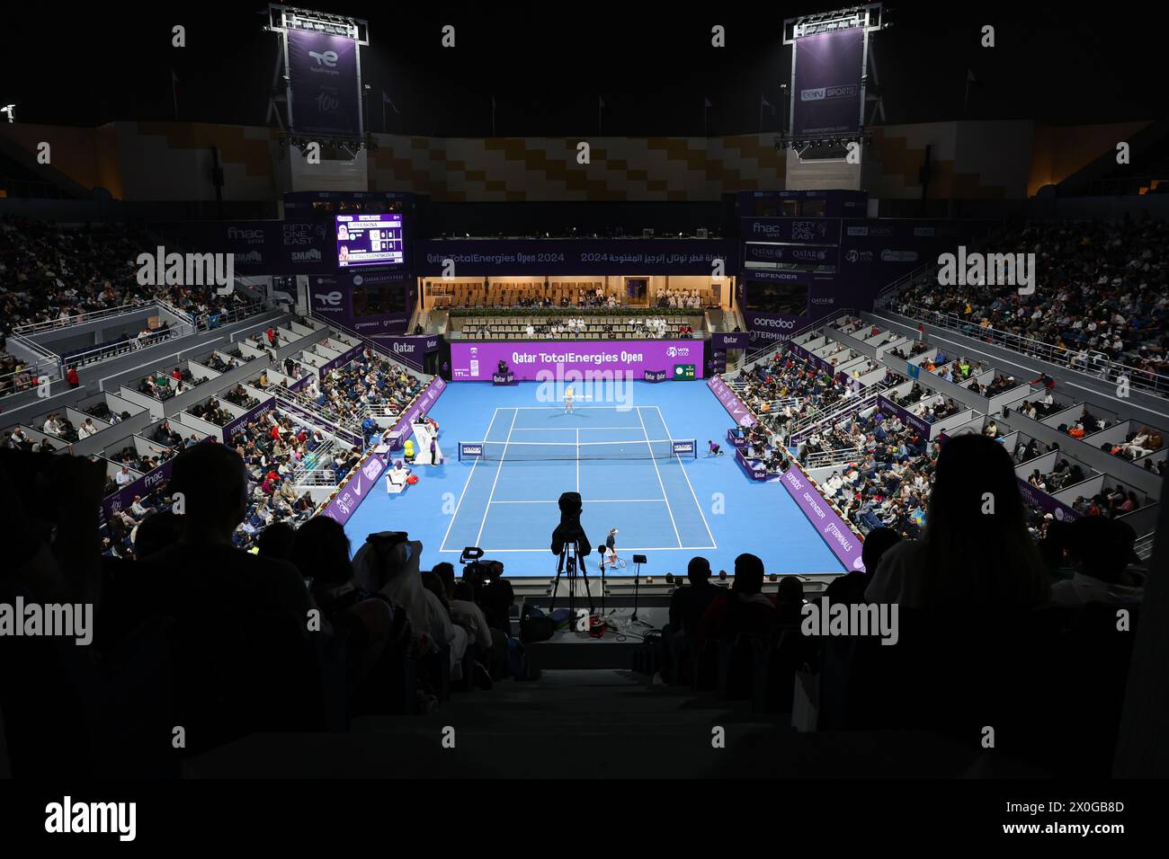 QATAR TOTALENERGIES S'OUVRE lors du match final entre Anastasia Pavlyuchenkova et Elena Rybakina le 16 février 2024 à Doha, Qatar. Banque D'Images