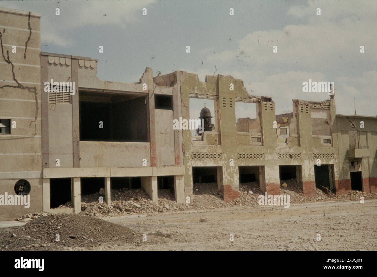 Ruines de la ville de Managua détruites par un séisme en décembre 1972. [traduction automatique] Banque D'Images