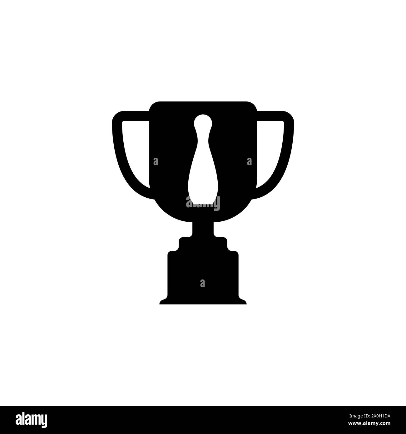 Icône vectorielle plate Bowling Tournament Winner Cup. Symbole solide simple isolé sur fond blanc Illustration de Vecteur