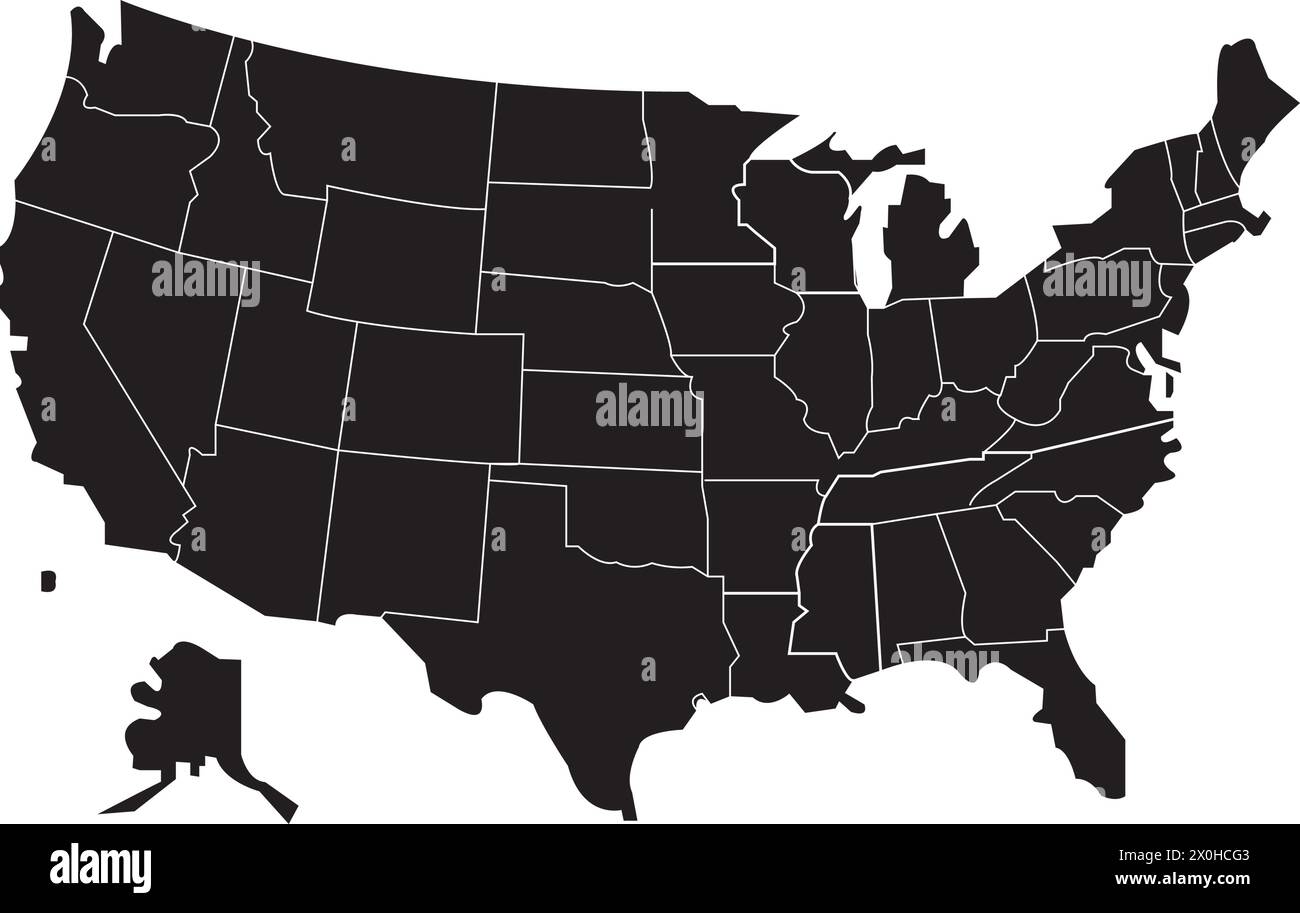 Illustration vectorielle de carte des États-Unis conception simple Illustration de Vecteur