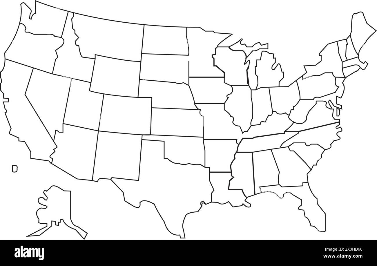 Illustration vectorielle de carte des États-Unis conception simple Illustration de Vecteur